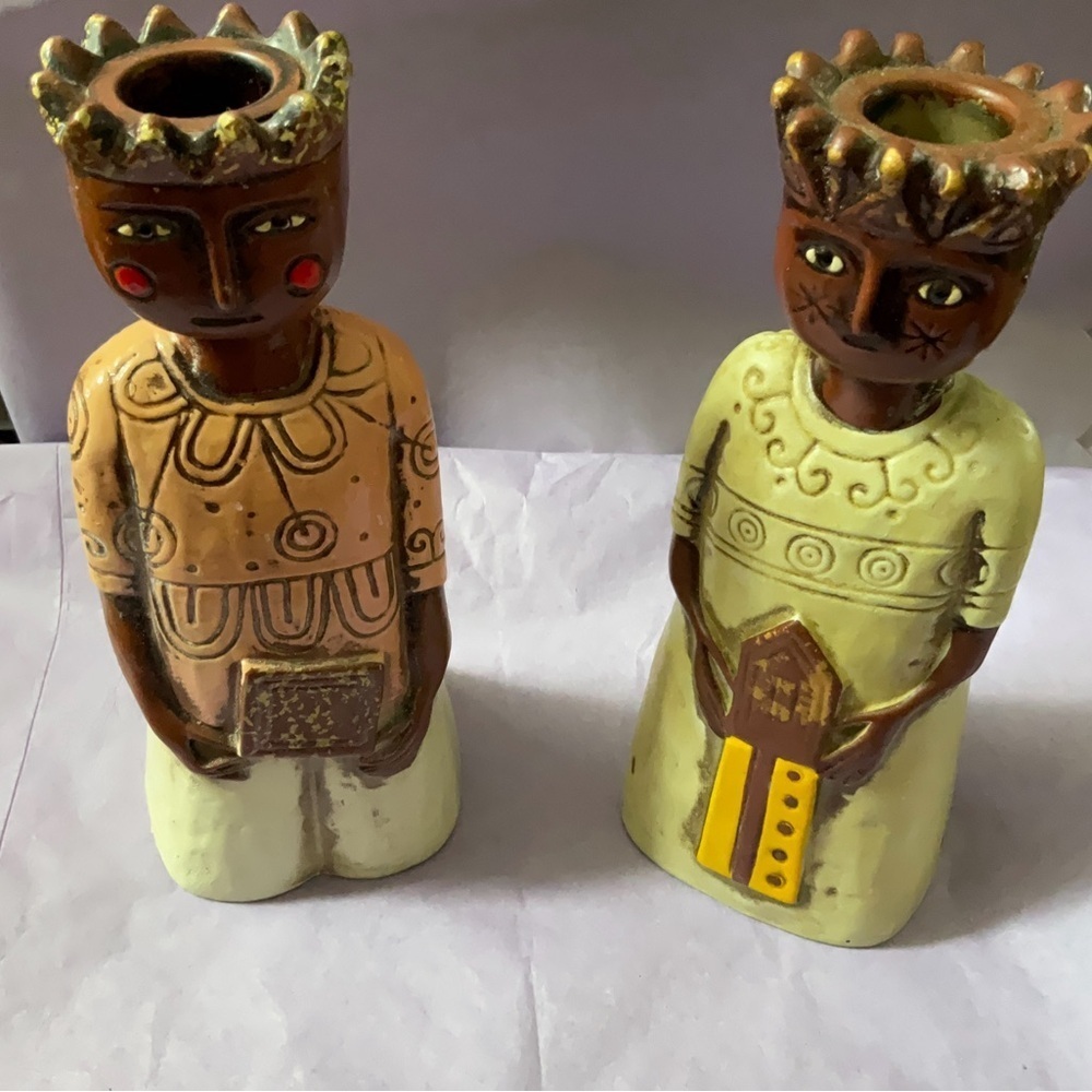 Rare Vintage Wisemen Candle Holders.  By Lenox of Japan.
